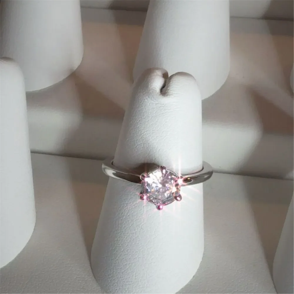 Fashion Jewelry  1 CT CZ Silver Plated Solitaire Engagement Ring Size 6 - Picture 5 of 11